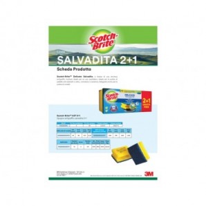 Spugna salva unghie Scotch-Brite® Antigraffio Delicate Nailsaver - conf. 2+1 OMAGGIO 46x90x201 mm - 7100350160