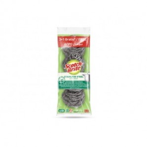 Paglietta in acciaio inossidabile Scotch-Brite® conf. 3+1 OMAGGIO. 37x107x300 mm - 7100252204