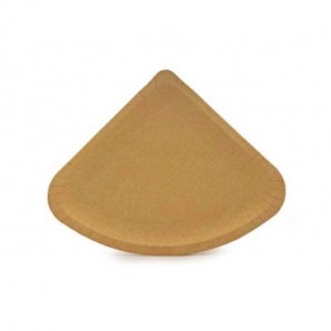 Piatti in cartoncino kraft Ristocart linea Bistrot conf. 50 pz trancio pizza 1/4 - 26x26 cm - H2626050