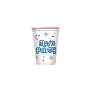Bicchieri Big Party a tema Music Party 250 ml - conf. 6 pz - 76563