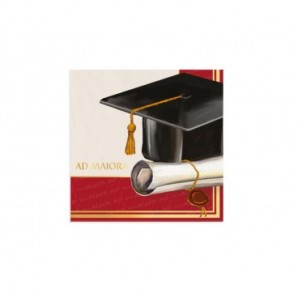 Tovaglioli Big Party a tema Laurea Ad Maiora 25x25 cm - conf. 16 pz - 76173
