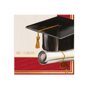 Tovaglioli Big Party a tema Laurea Ad Maiora 33x33 cm - conf. 16 pz - 76172