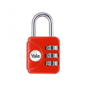 Lucchetto a combinazione per bagagli Yale rosso 28 mm YYP1/28/121/1R