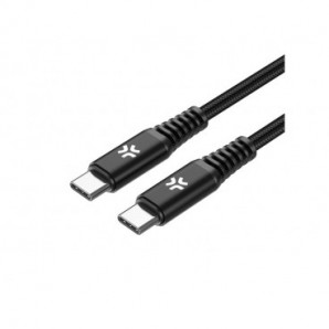 Cavo USB-C / USB-C in nylon intrecciato Celly 100W 2 m - nero USBCUSBC100WBK