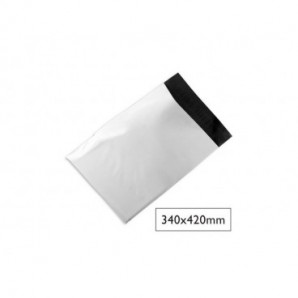 Buste spedizione Q-Connect PE 50 µm - esterno bianco/interno nero - conf. 100 pz - 340x420 mm - KF18956