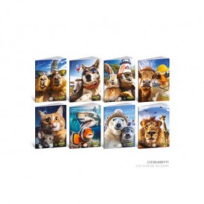 Maxi quaderno Blasetti Animal Selfie A4 - 100 g/m² - 24+1 ff - 10M - conf. 10 pezzi - 9400