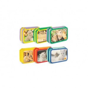 Astuccio a 3 zip Monikids Puppies in conf. da 12 pezzi fantasie assortite 32NIK214