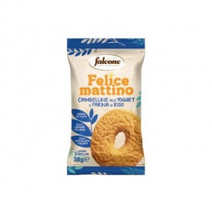 Ciambelline croccanti allo yogurt e farina di riso Falcone monoporzione da 35 g - conf. 44 pz - 01-0413