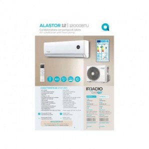 Condizionatore con pompa di calore R32 unità interna + unità esterna Irradio Belair Alastor 12 12.000 BTU - 119992001