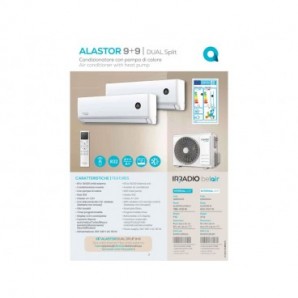 Condizionatore con pompa di calore R32 unità esterna + dual split Irradio Belair 18.000 BTU + 9000 BTU + 9000 BTU