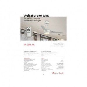 Ventilatore da soffitto Melchioni Family 132 cm con telecomando a 6 velocità 3 pale in ABS - 118620055