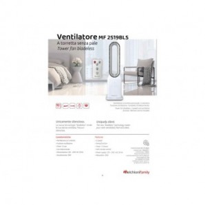 Ventilatore a torretta senza pale Melchioni Family con telecomando 3 velocità bianco 50W - 118620071