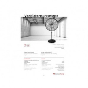 Ventilatore industriale a piantana a 3 velocità Melchioni Family nero Ø 75 cm 118620077