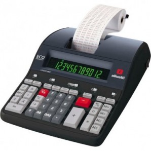 Calcolatrice scrivente da tavolo 3,6 linee/secondo OLIVETTI Logos 902 display LCD a 12 cifre nero - B5895 000_436612