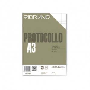 Fogli protocollo Fabriano bianco 60 g/m² 29,7x42 cm rigato a 31 con 2 margini conf 200 fogli - 02210560