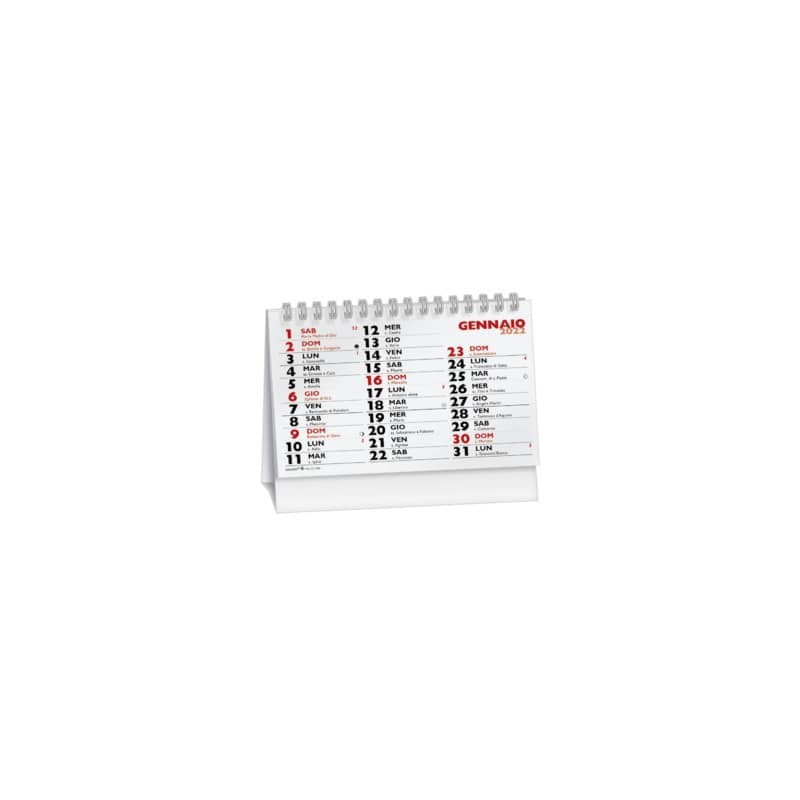 Calendario da Tavolo 2022 wire-o (13 fogli) 14,4x10,2 cm rosso/nero