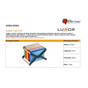 Supporto per cartelle sospese LUXOR 33 cm forma a X assortiti 10 cartelle - LUXOR 1 MX 10 P1_193491