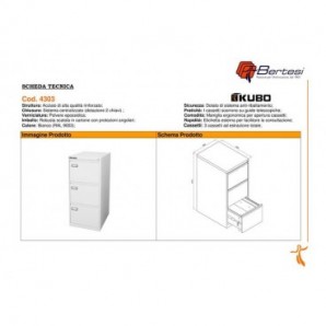 Classificatore per cartelle sospese KUBO 3 cassetti bianco 4303_550952