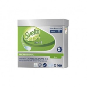 Detergente per lavastoviglie 3 in 1 Svelto ECO Professional 100 pastiglie 20 bianco conf. 100 pezzi - 100904028