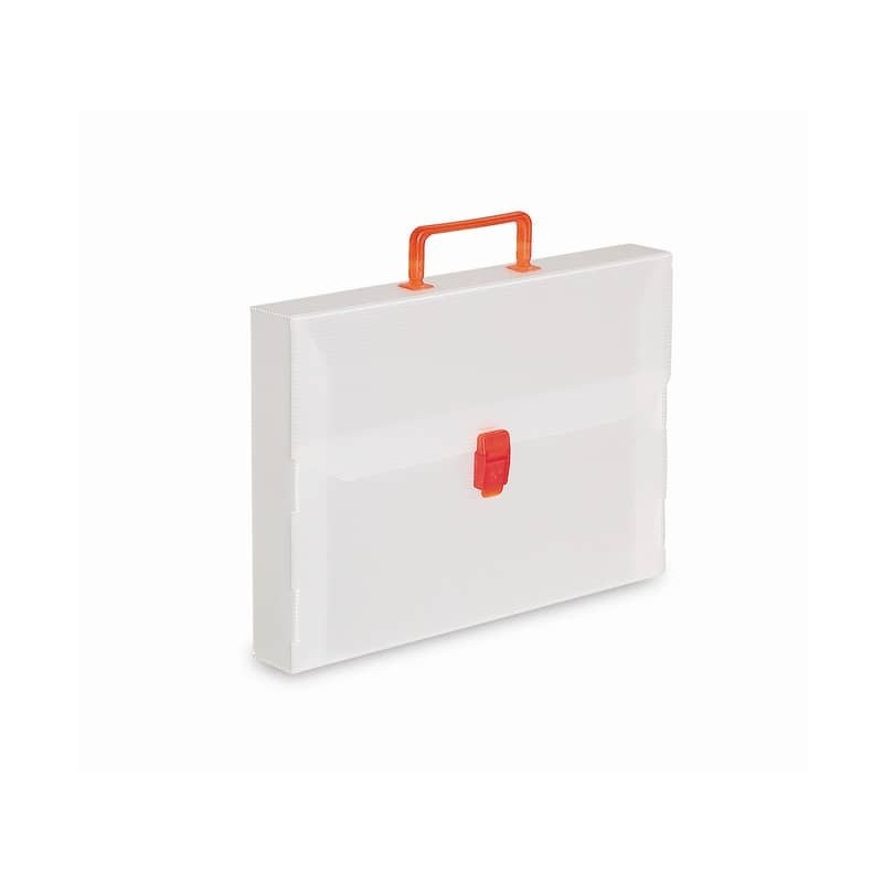 Valigetta portadocumenti DISPACO a una chiusura polionda cannettato bianco trasparente 27x38 cm dorso 5 cm - EURO5T_867480