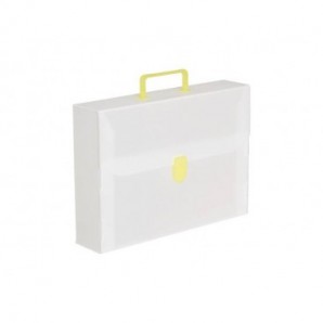 Valigetta portadocumenti DISPACO a una chiusura polionda cannettato bianco trasparente 27x38 cm dorso 8 cm - EURO8T