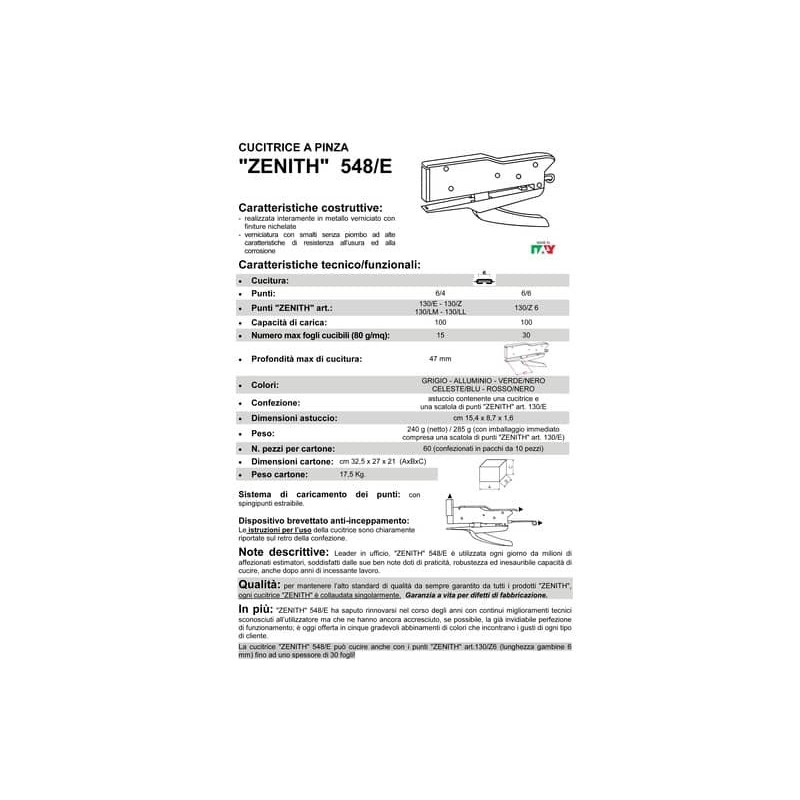 Cucitrice Zenith 548/E Pastel Rosa - A Pinza Per Ufficio, Fino A 30 Fogli - Foto 8