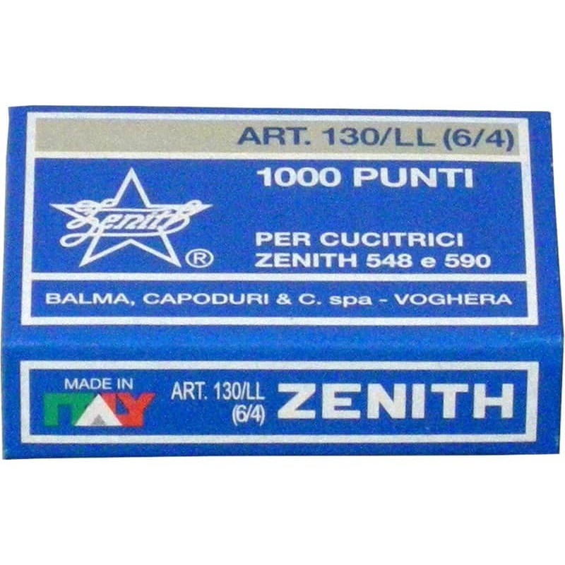 Punti metallici ZENITH 130/LL 6/4 Conf. 1000 pezzi - 0301306401