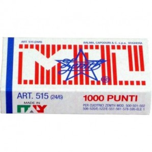 Punti metallici ZENITH 130/LL 6/4 Conf. 1000 pezzi - 0301306401