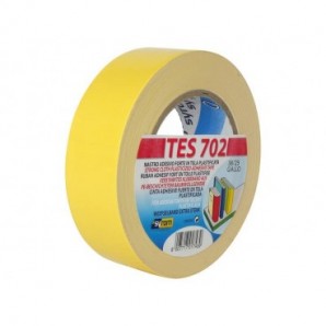 Nastro adesivo in tela Tes 702 SYROM formato 38 mm x 25 m - materiale tela plastificata giallo - 1743_258870