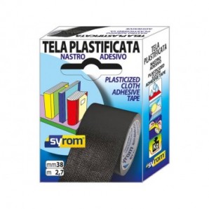 Nastro adesivo in tela Tes 702 SYROM formato 38 mm x 2,7 m - materiale tela plastificata nero - 7577_258811