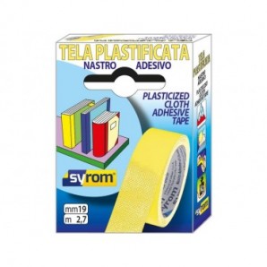 Nastro adesivo in tela Tes 702 SYROM formato 19 mm x 2,7 m - materiale tela plastificata giallo - 7566_258633