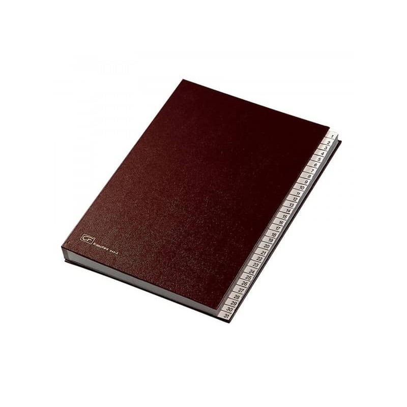 Classificatore numerico 1-31 FRASCHINI 24x34 cm in dermoide con dorso espandibile rosso - 643-E-DR