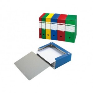 Pack 5 Unidades Azul Esselte C32 Eurobox 390332160 - Carpeta Proyectos Para Archivar, Cierre Con Botón, 25 X 35 Cm, Lomo 12 Cm, Rojo, Paquete De 5 Unidades Cajas Archivadoras