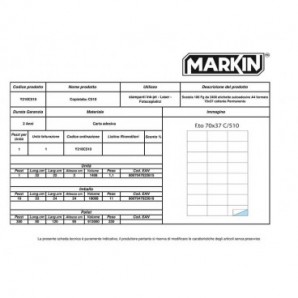 Etichette bianche MARKIN permanenti 70x37,12 mm senza margine conf. da 2400 etichette - X210C510_137039