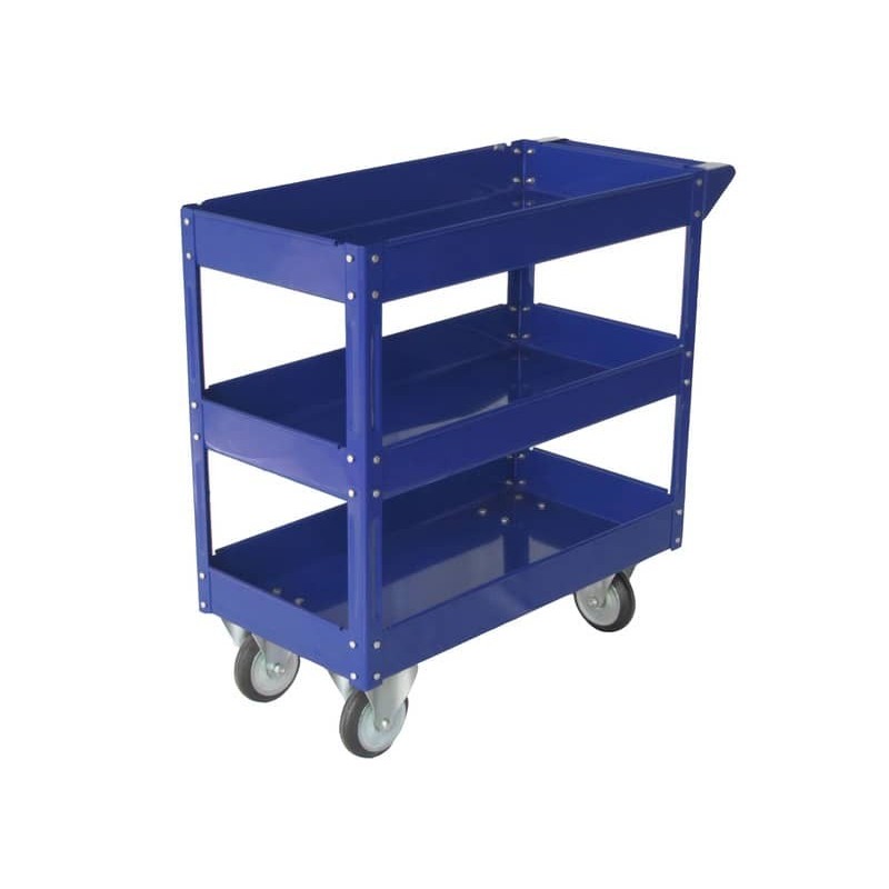 Carrello in acciaio Serena Group a 3 ripiani blu TC4103_184978