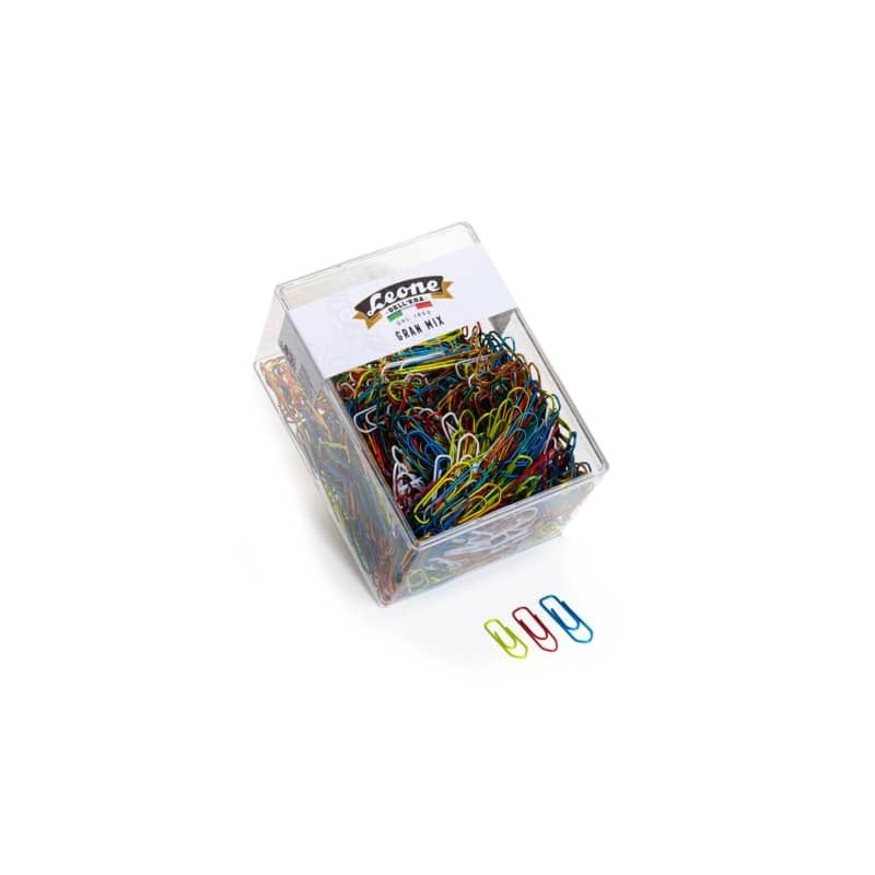 Fermagli Leone in filo colorato metallizzato misure assortite scatola da 500 pz. - FX500GMIX_601809