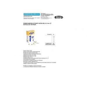 Fermacampioni Astra in acciaio testa bombata N.6 27 mm ottone scatola da 100 pz. - FC6_224292