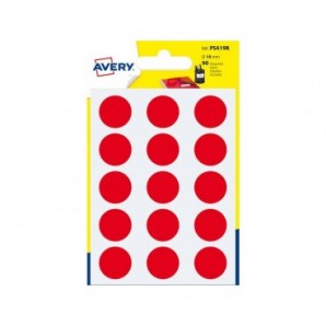 Etichette rotonde colorate AVERY rosso Ø 19 mm 6 fogli - PSA19R_160254