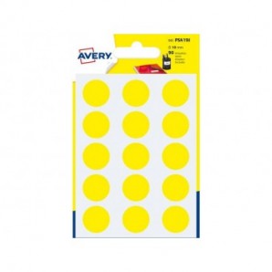 Etichette rotonde colorate AVERY giallo Ø 19 mm 6 fogli - PSA19J_160255