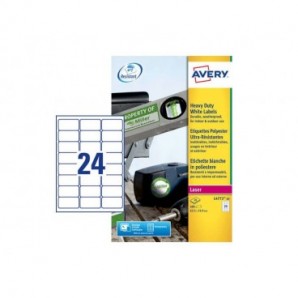 Etichette resistenti in poliestere bianco AVERY 63,5 x 33,9mm 20 fogli - L4773-20_421368