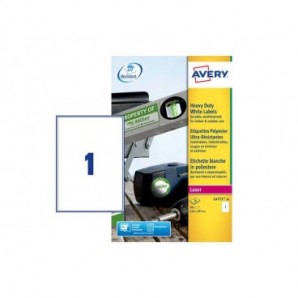 Etichette resistenti in poliestere bianco AVERY 210 x 297mm 20 fogli - L4775-20_756391