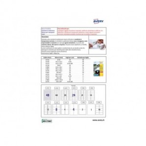 Etichette in poliestere bianche AVERY 63,5 x 38,1mm 20 fogli - L7060-20_387848