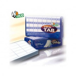 Etichette bianche a modulo continuo TICO Tab 1 corsia 89x23,5 mm 500 fogli - TAB1-0892_420907