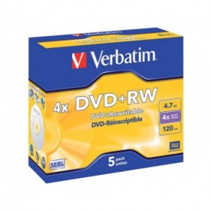 DVD+RW Verbatim 4x 4.7 GB Conf. 5 pezzi - 43229_410324