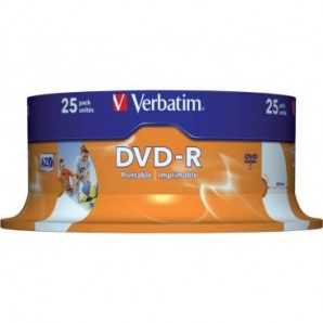 DVD-R Wide Stampabile Verbatim 4.7 GB in confezione da 25 dvd - 43538_712847