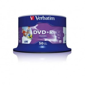 DVD+R Wide Stampabile Verbatim Spindle 4.7 GB - velocità 16x Conf. 50 pezzi - 43512