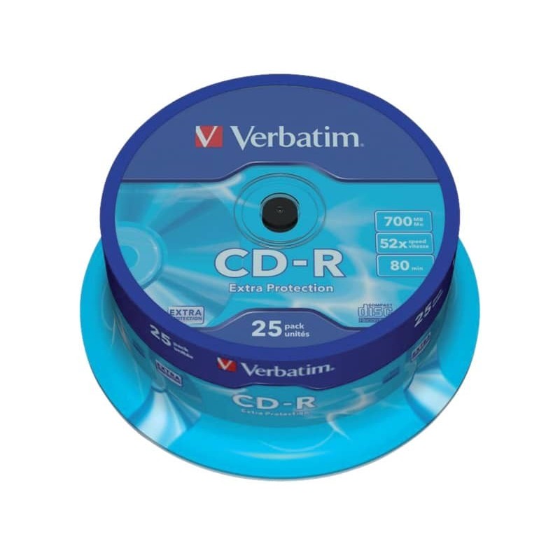 CD-R Extra Protection Verbatim 700 MB in confezione da 25 cd-r - 43432_712790