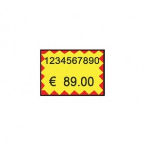 Etichette per prezzatrice Printex f.to 26x19 mm giallo/rosso permanenti conf 10 rotoli da 600 etich. - B10/2619/FPGSTF_185138