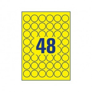Etichette in poliestere AVERY giallo Ø30 mm 20 fogli - L6128-20