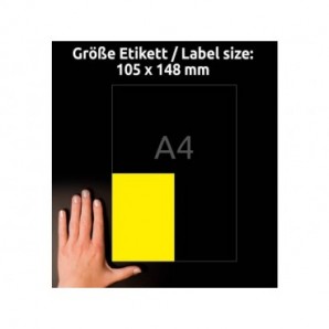 Etichette in poliestere AVERY giallo 105x148mm 80 etichette - L6132-20